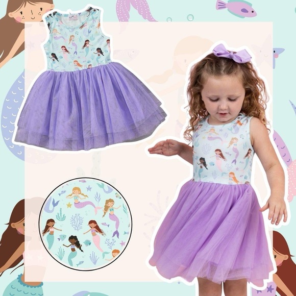 Infant girl 0-6 months sleeveless mermaid tulle dress - Picture 4 of 9